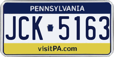 PA license plate JCK5163