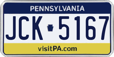 PA license plate JCK5167