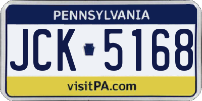 PA license plate JCK5168