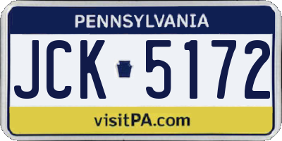 PA license plate JCK5172