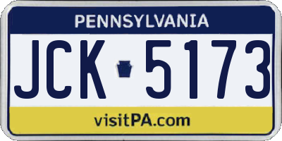 PA license plate JCK5173