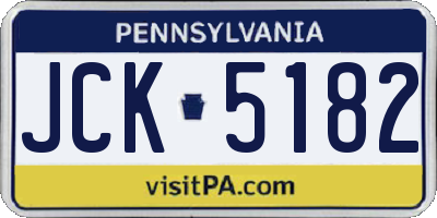 PA license plate JCK5182
