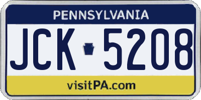 PA license plate JCK5208