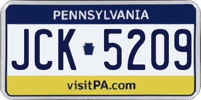 PA license plate JCK5209