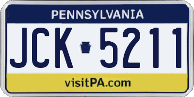 PA license plate JCK5211