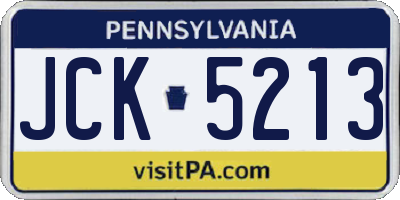 PA license plate JCK5213