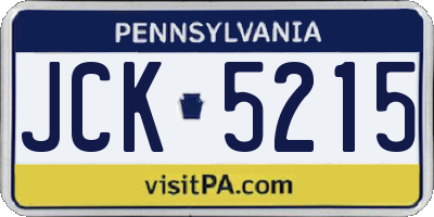 PA license plate JCK5215