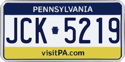 PA license plate JCK5219