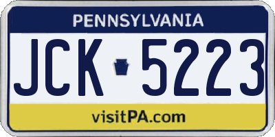 PA license plate JCK5223