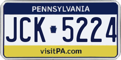 PA license plate JCK5224