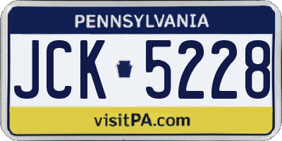 PA license plate JCK5228