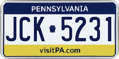 PA license plate JCK5231