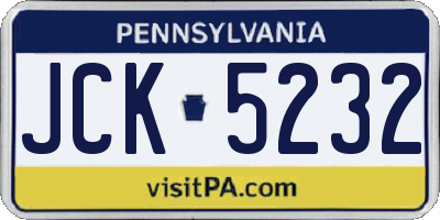 PA license plate JCK5232