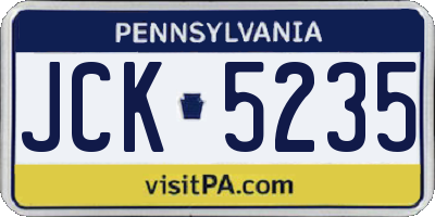 PA license plate JCK5235