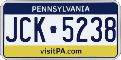 PA license plate JCK5238