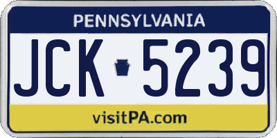 PA license plate JCK5239