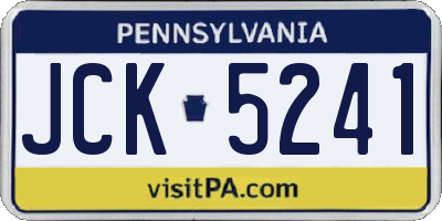 PA license plate JCK5241