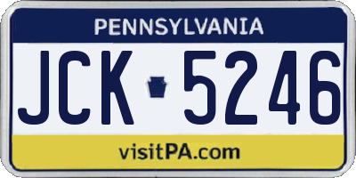 PA license plate JCK5246