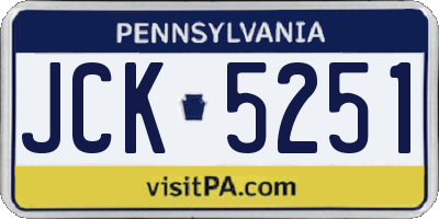PA license plate JCK5251