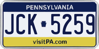 PA license plate JCK5259