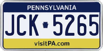 PA license plate JCK5265