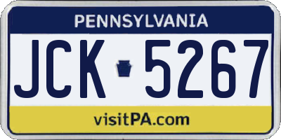 PA license plate JCK5267