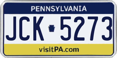 PA license plate JCK5273