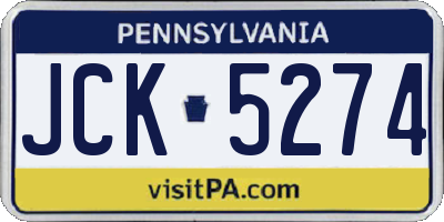 PA license plate JCK5274
