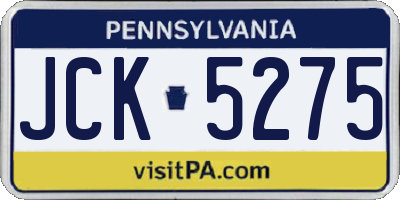 PA license plate JCK5275