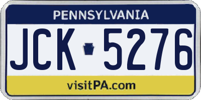 PA license plate JCK5276