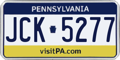 PA license plate JCK5277