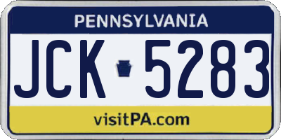 PA license plate JCK5283