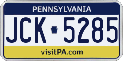 PA license plate JCK5285
