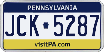 PA license plate JCK5287