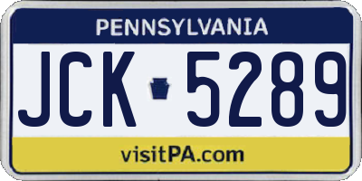 PA license plate JCK5289