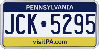 PA license plate JCK5295