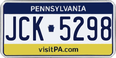 PA license plate JCK5298