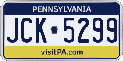 PA license plate JCK5299