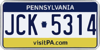 PA license plate JCK5314
