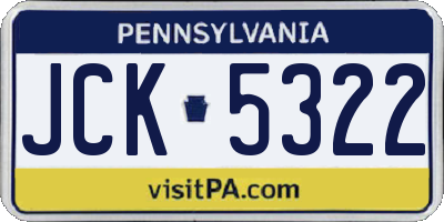 PA license plate JCK5322