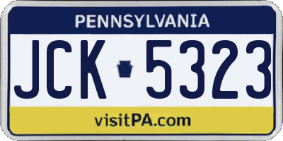 PA license plate JCK5323