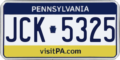 PA license plate JCK5325