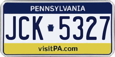 PA license plate JCK5327