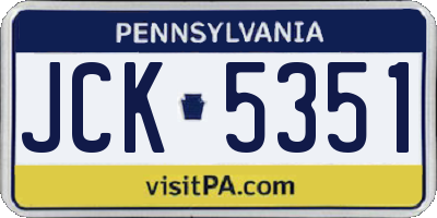 PA license plate JCK5351