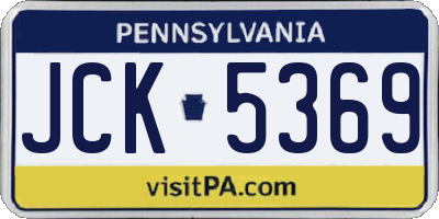 PA license plate JCK5369