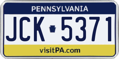 PA license plate JCK5371