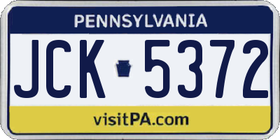 PA license plate JCK5372
