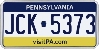 PA license plate JCK5373