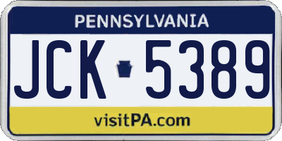 PA license plate JCK5389