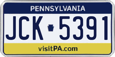 PA license plate JCK5391